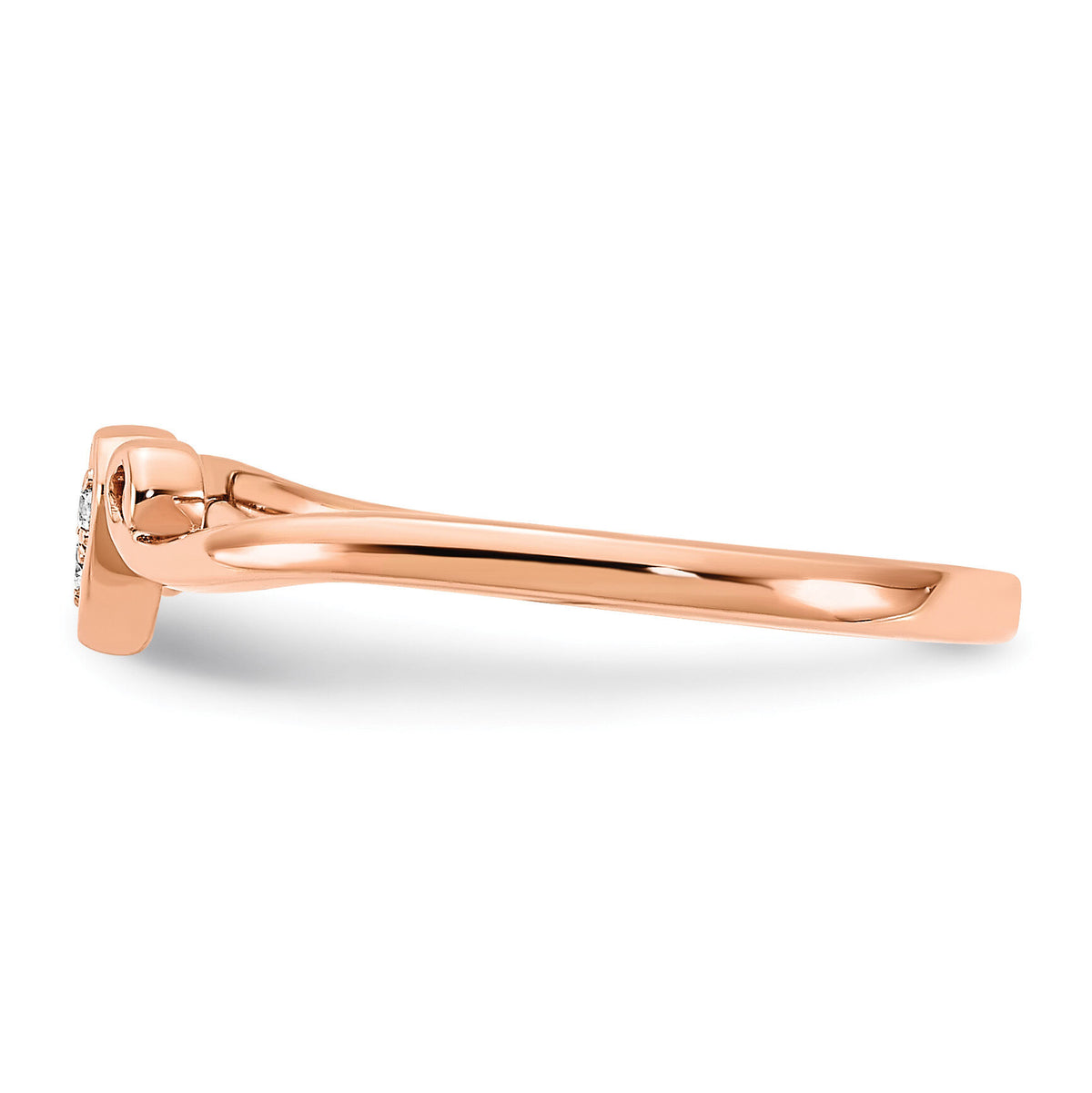 14k Rose Gold Polished Heart Diamond Ring-RM8412