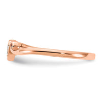 14k Rose Gold Polished Heart Diamond Ring-RM8412