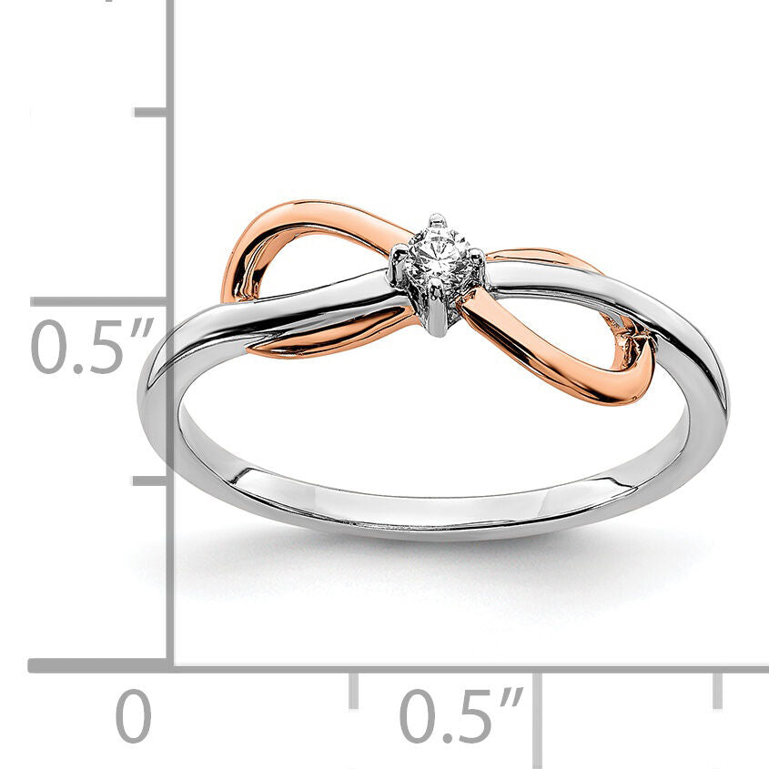 14k Two-tone White & Rose Polished Infinity Diamond Ring-RM8414