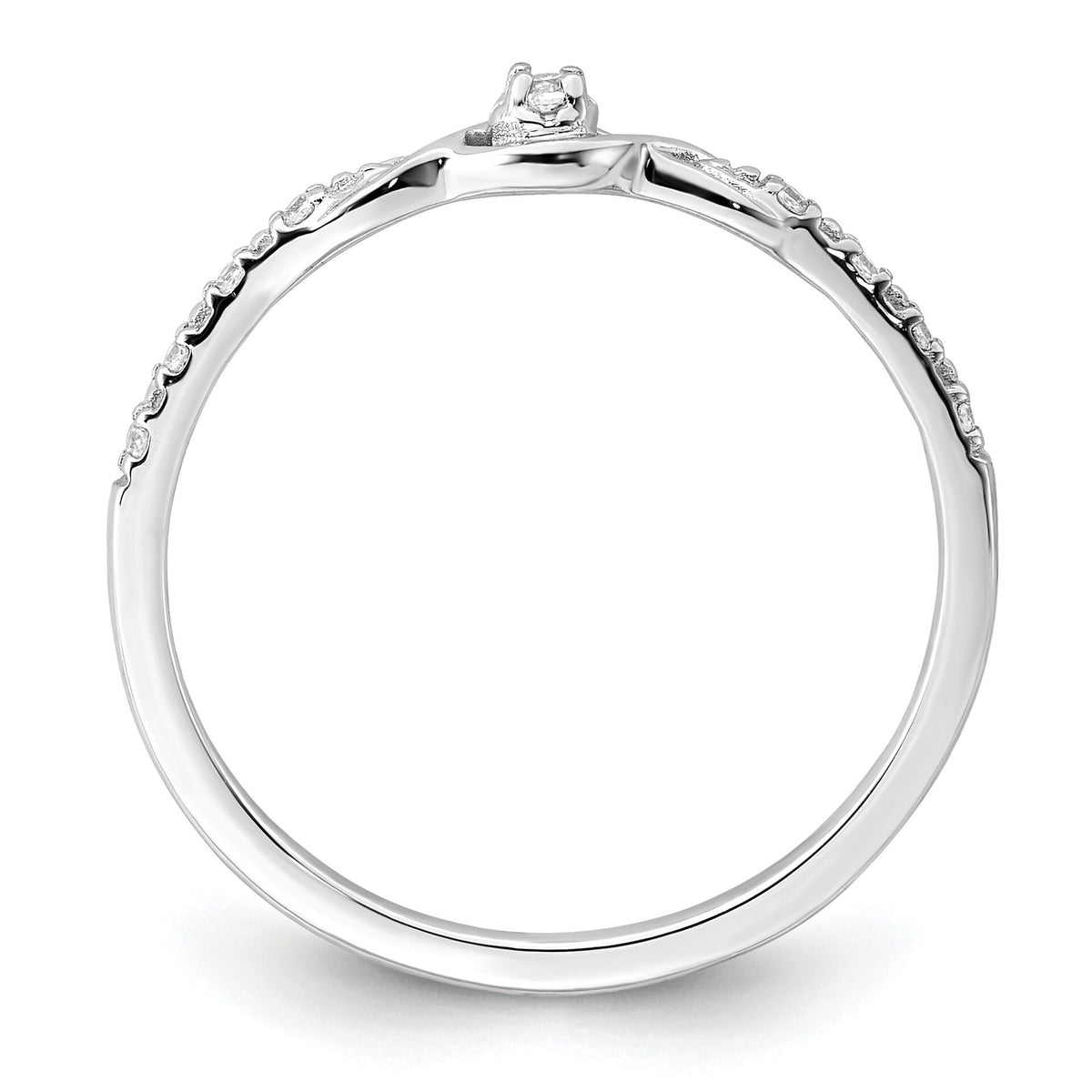 14k White Gold Polished Fancy Diamond Ring-RM8416