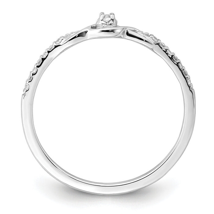 14k White Gold Polished Fancy Diamond Ring-RM8416