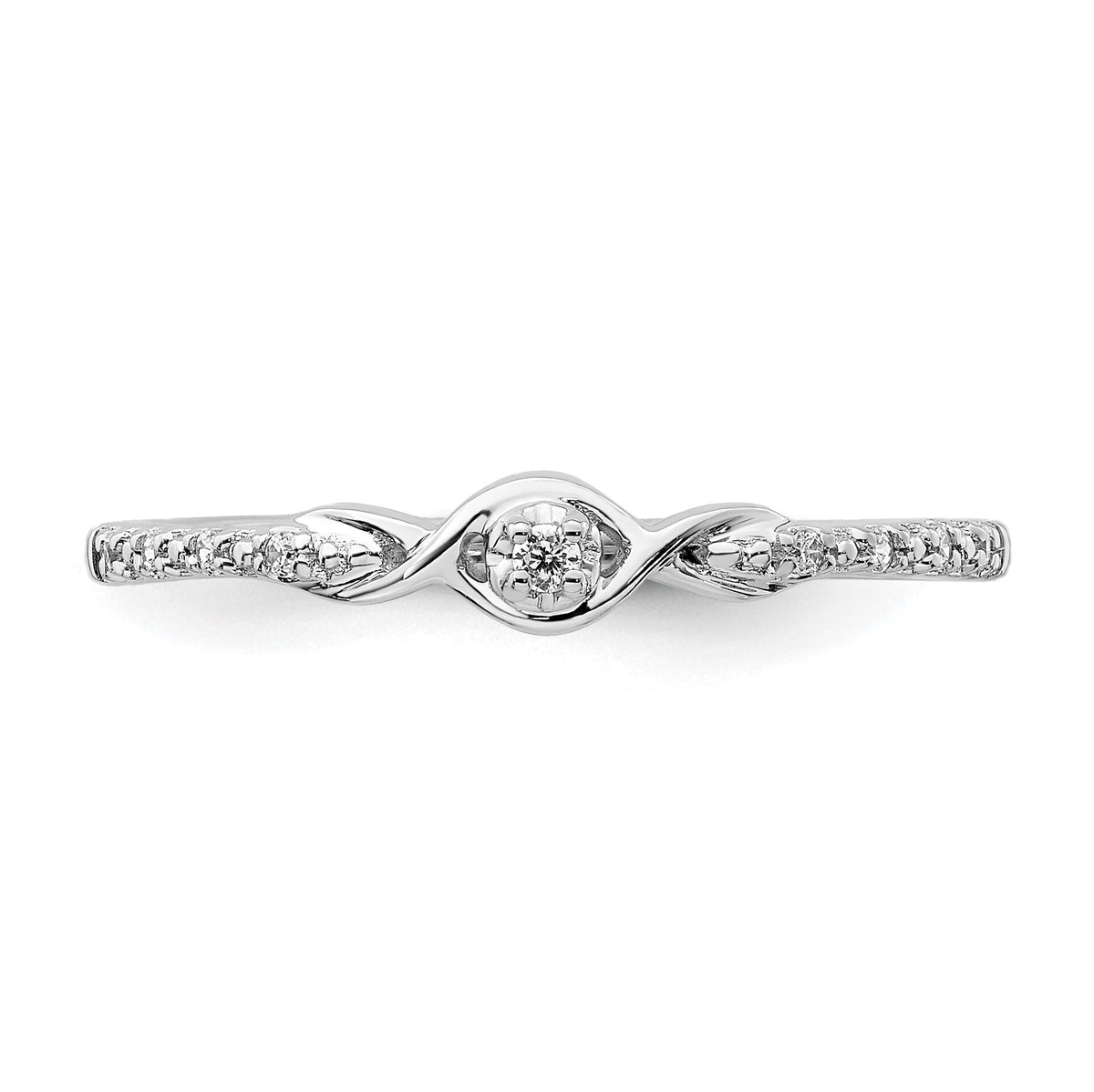 14k White Gold Polished Fancy Diamond Ring-RM8416