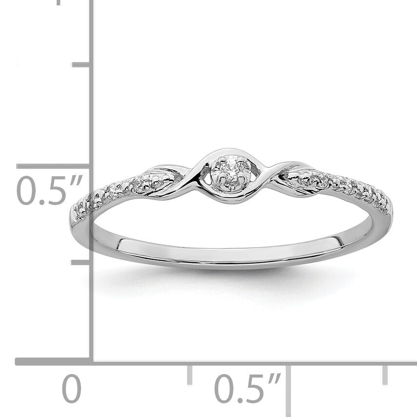 14k White Gold Polished Fancy Diamond Ring-RM8416