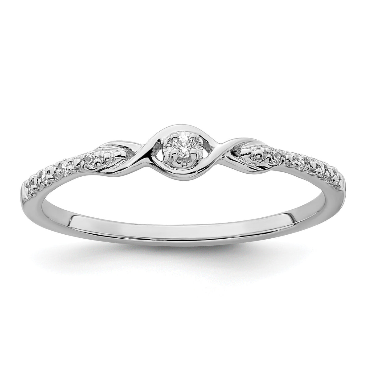 14k White Gold Polished Fancy Diamond Ring-RM8416