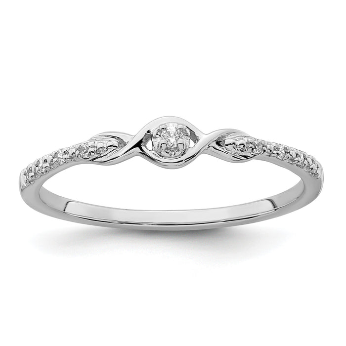 14k White Gold Polished Fancy Diamond Ring-RM8416