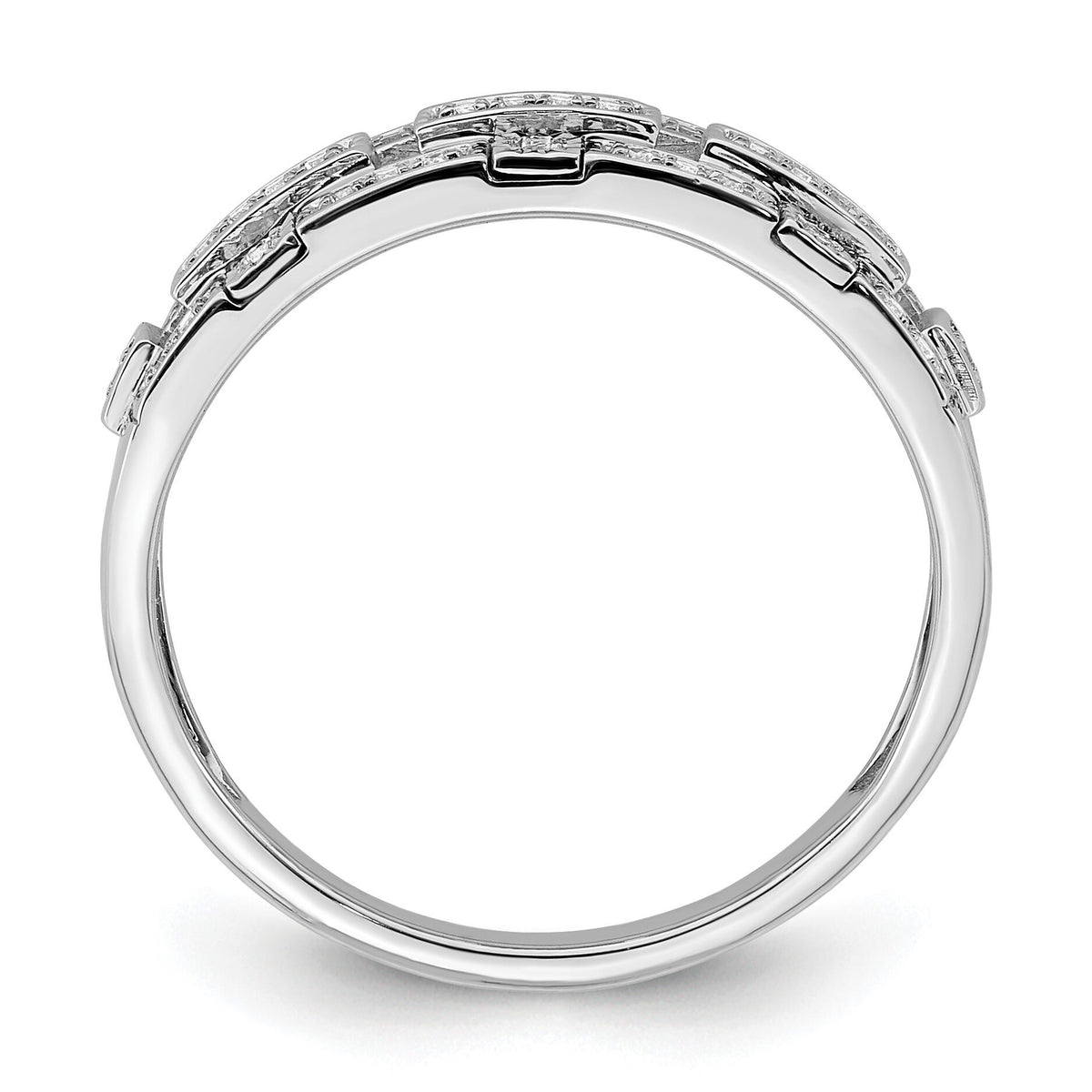 14k White Gold Polished Fancy Diamond Ring-RM8421