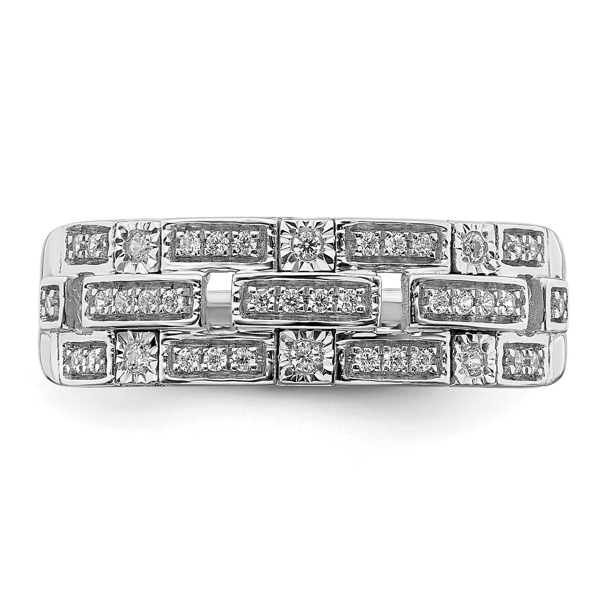 14k White Gold Polished Fancy Diamond Ring-RM8421
