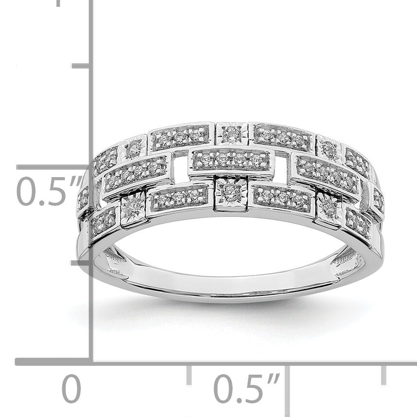 14k White Gold Polished Fancy Diamond Ring-RM8421