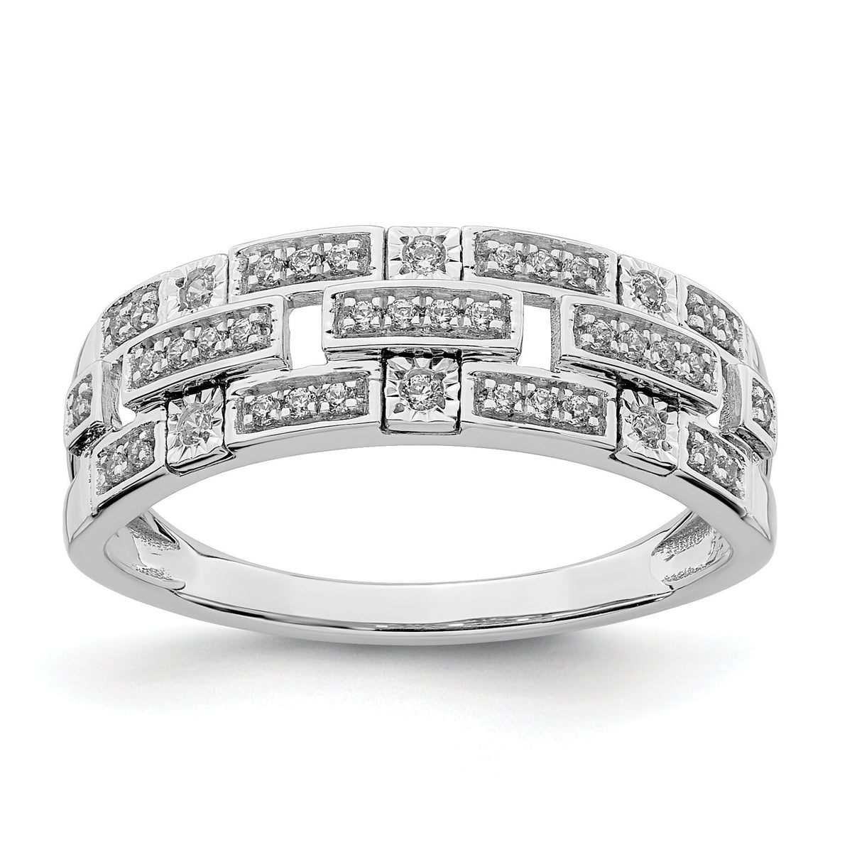 14k White Gold Polished Fancy Diamond Ring-RM8421