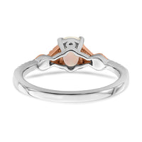 14k Two-tone Polished Oval Opal & Diamond Ring-RM8423