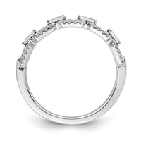 14k White Gold Polished Squares Diamond Ring-RM8426