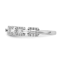 14k White Gold Polished Squares Diamond Ring-RM8426