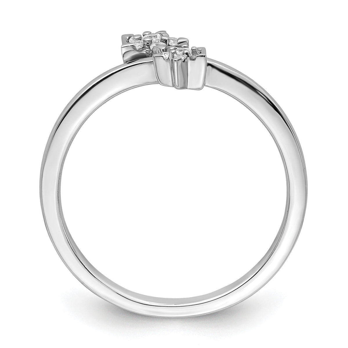 14k White Gold Diamond star bypass Diamond Ring-RM8428