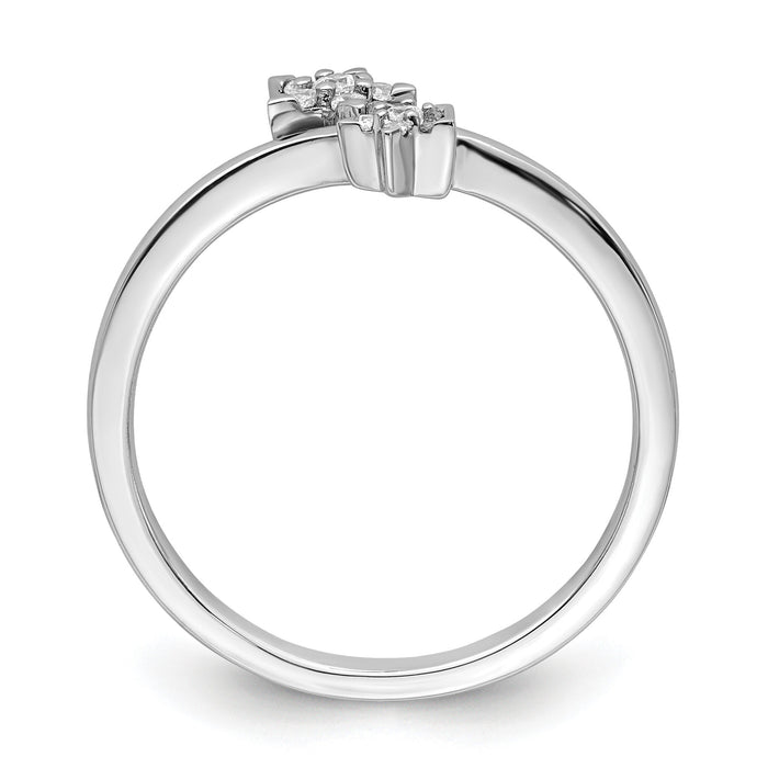 14k White Gold Diamond star bypass Diamond Ring-RM8428