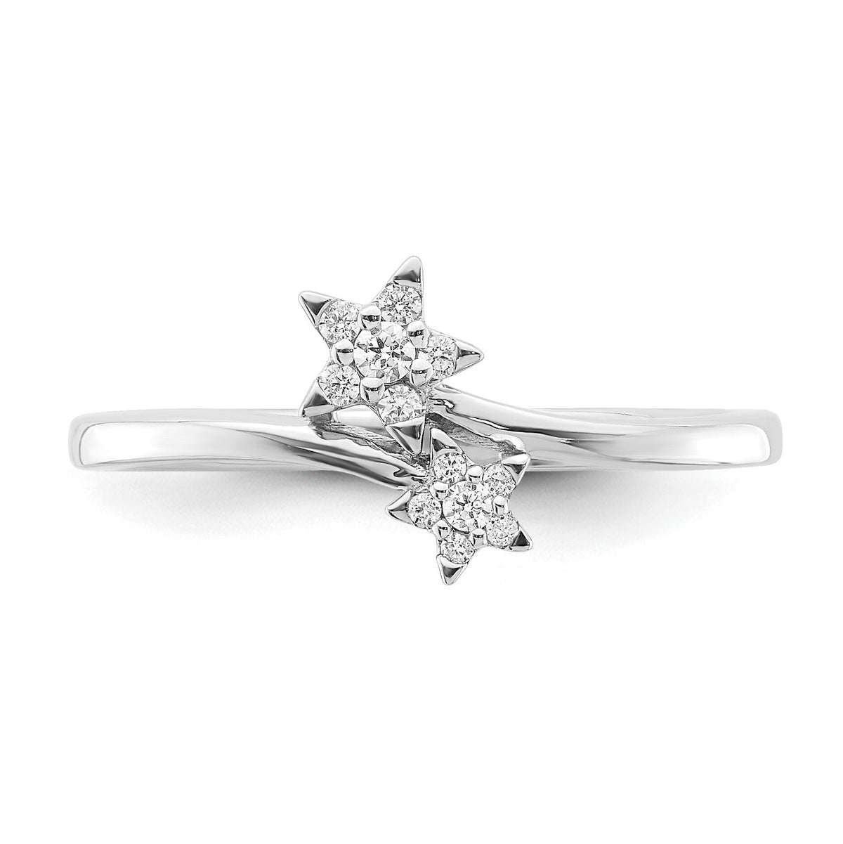 14k White Gold Diamond star bypass Diamond Ring-RM8428