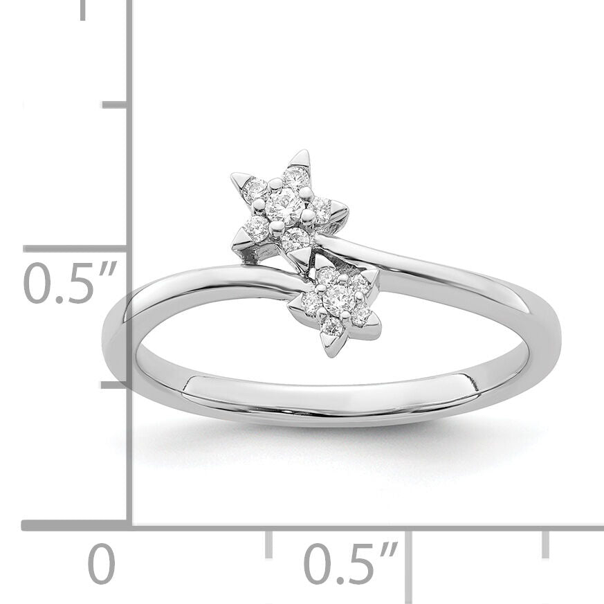 14k White Gold Diamond star bypass Diamond Ring-RM8428