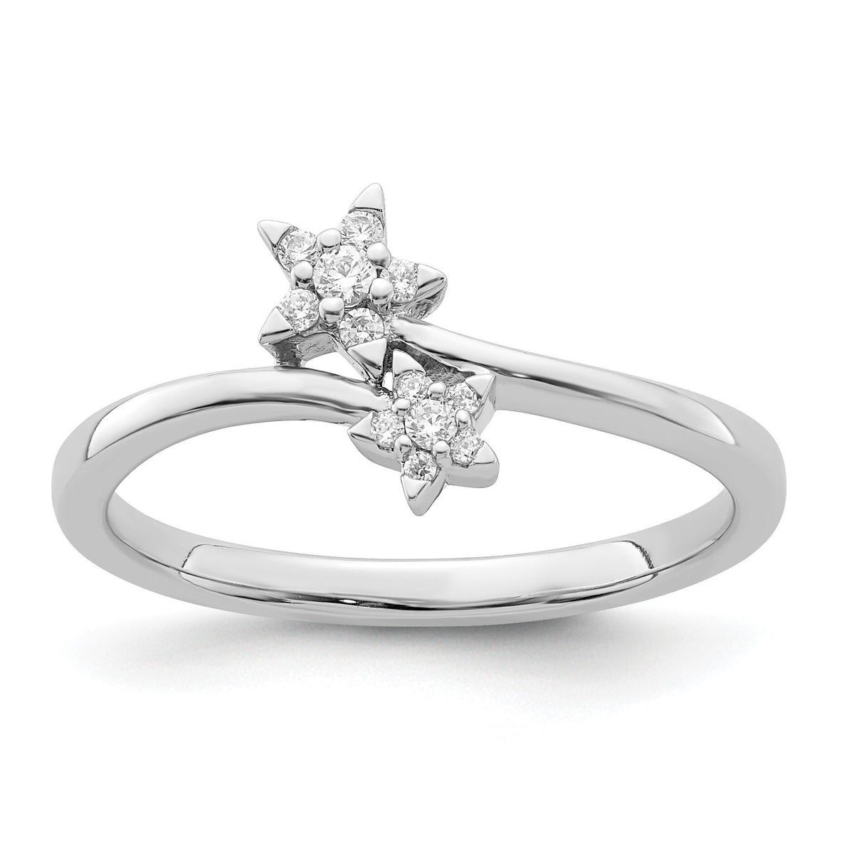 14k White Gold Diamond star bypass Diamond Ring-RM8428