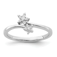 14k White Gold Diamond star bypass Diamond Ring-RM8428