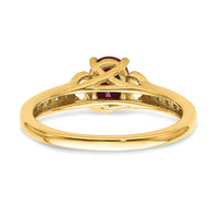 14k Polished Side Hearts Ruby and Diamond Ring-RM8432