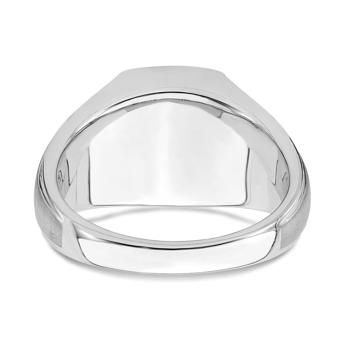 14k White Gold Polished & Satin Onyx & Diamond Mens Ring-RM8439