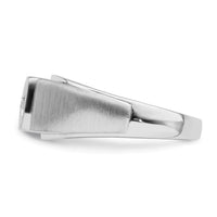 14k White Gold Polished & Satin Diamond Mens Ring-RM8440