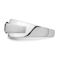 14k White Gold Polished & Satin Onyx & Diamond Mens Ring-RM8442