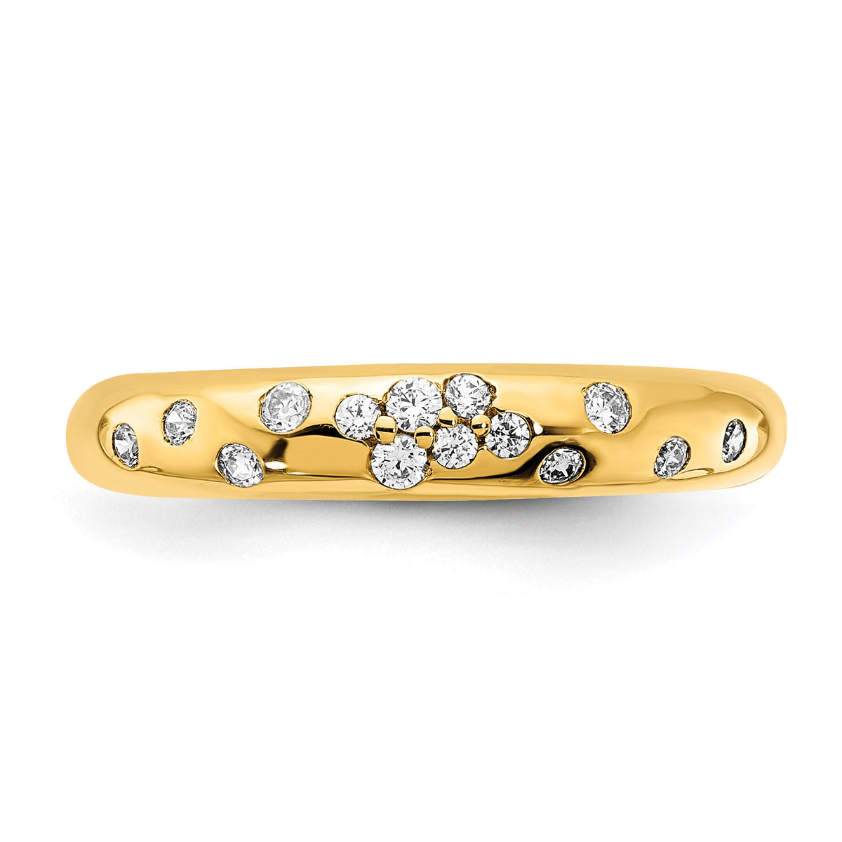 14K Polished Diamond Sprinkle Ring-RM8443