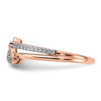 14k Rose Gold Polished Hearts Diamond Ring-RM8447