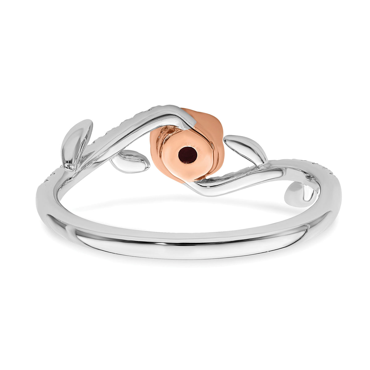 14k Two-tone Polished Rose Ruby and Diamond Ring-RM8549