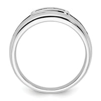 14K White Gold Complete White and Black Diamond Men's Ring-RM8882B