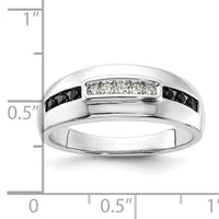 14K White Gold Complete White and Black Diamond Men's Ring-RM8882B