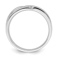 14K White Gold Satin and Polished Diamond Men's Band-RM8885B