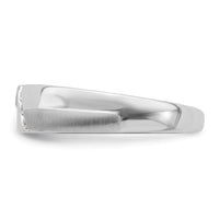 14K White Gold Satin and Polished Diamond Men's Band-RM8885B