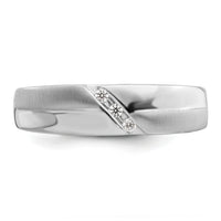 14K White Gold Satin and Polished Diamond Men's Band-RM8885B