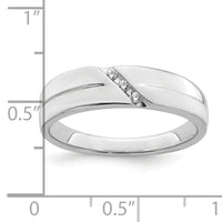 14K White Gold Satin and Polished Diamond Men's Band-RM8885B