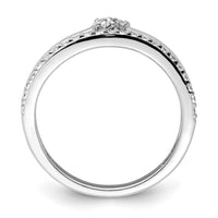 14K White Gold Polished Diamond Double Band Fashion Ring-RM9420