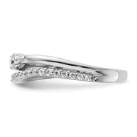 14K White Gold Polished Diamond Double Band Fashion Ring-RM9420