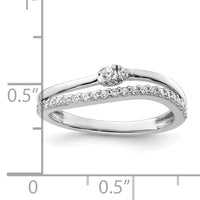 14K White Gold Polished Diamond Double Band Fashion Ring-RM9420