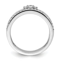 14K White Gold Polished Diamond Double Band Fashion Ring-RM9421