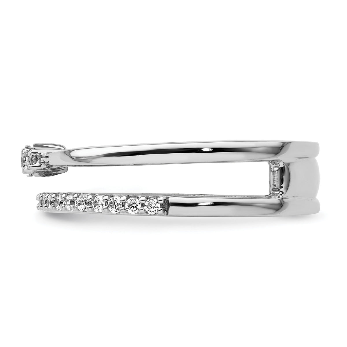 14K White Gold Polished Diamond Double Band Fashion Ring-RM9421