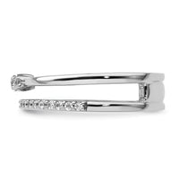 14K White Gold Polished Diamond Double Band Fashion Ring-RM9421