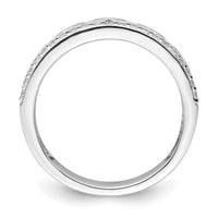 14K White Gold Polished Diamond Double Band Fashion Ring-RM9424