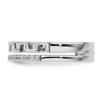14K White Gold Polished Diamond Double Band Fashion Ring-RM9424