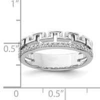 14K White Gold Polished Diamond Double Band Fashion Ring-RM9424