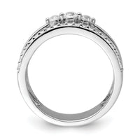 14K White Gold Polished Diamond Double Band Fashion Ring-RM9426