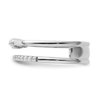 14K White Gold Polished Diamond Double Band Fashion Ring-RM9426