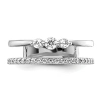 14K White Gold Polished Diamond Double Band Fashion Ring-RM9426