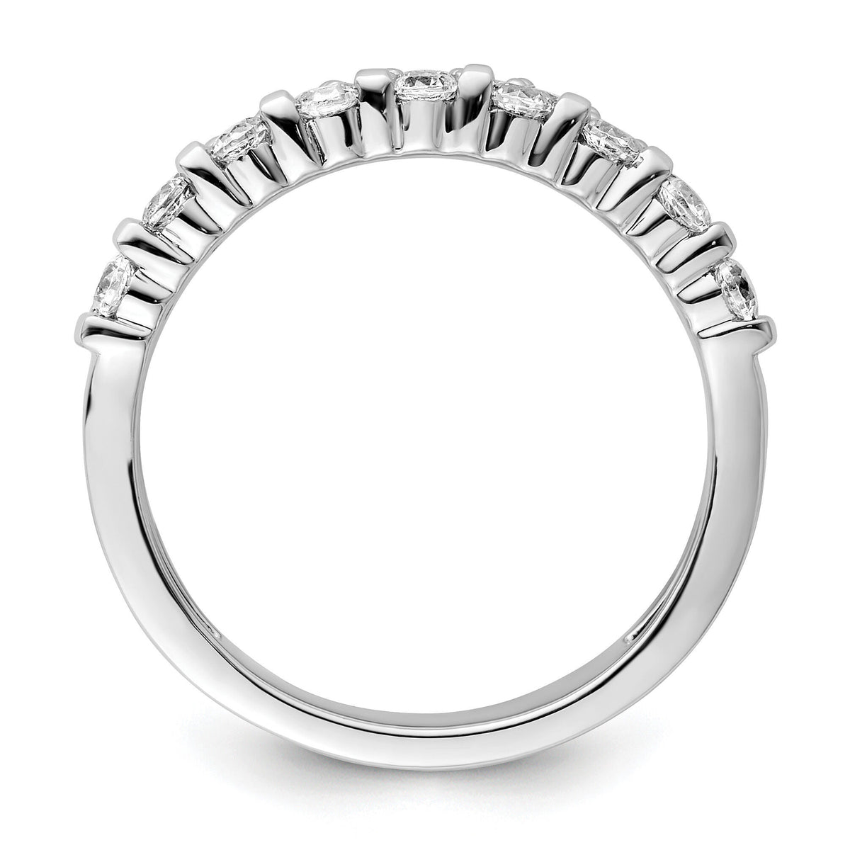 14K White Gold Polished Diamond Double Band Fashion Ring-RM9427