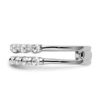 14K White Gold Polished Diamond Double Band Fashion Ring-RM9427