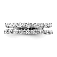 14K White Gold Polished Diamond Double Band Fashion Ring-RM9427